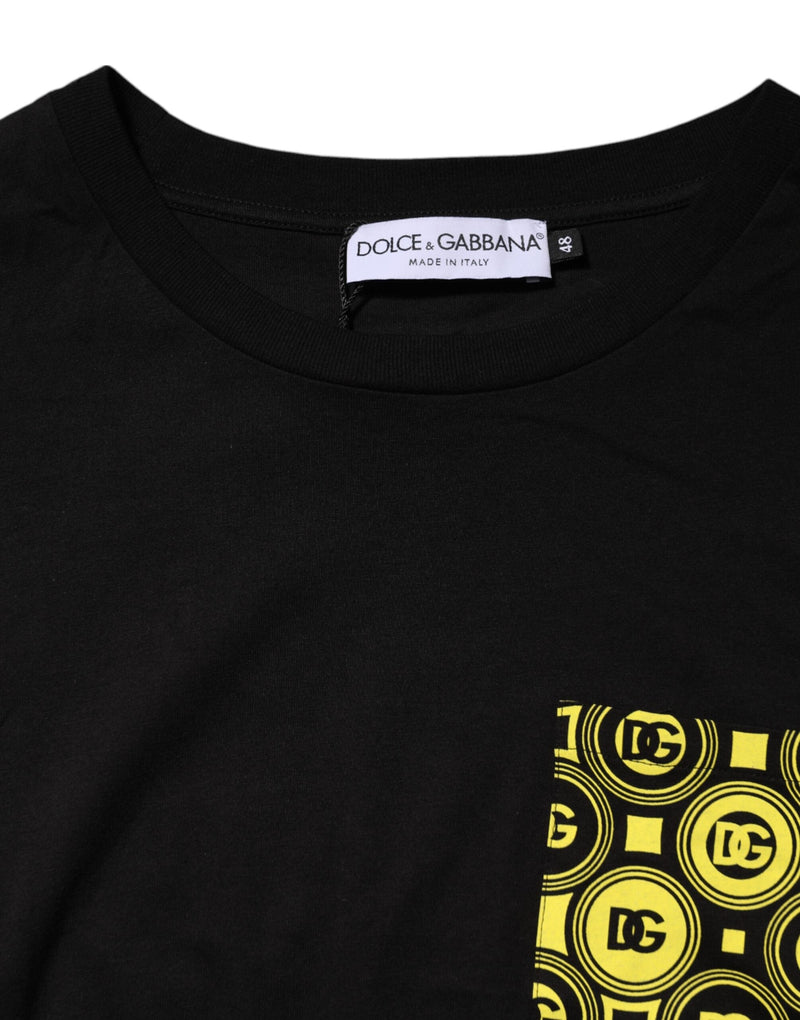 Black Minimalist Cotton Crew Neck T-shirt Dolce & Gabbana
