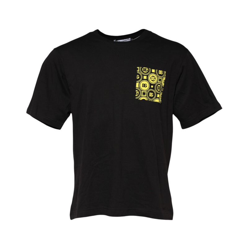 Black Minimalist Cotton Crew Neck T-shirt Dolce & Gabbana