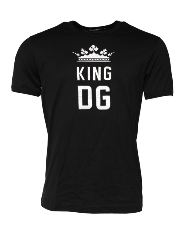Black DG King Crown Cotton Crew Neck T-shirt Dolce & Gabbana