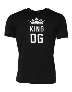 Black DG King Crown Cotton Crew Neck T-shirt Dolce & Gabbana