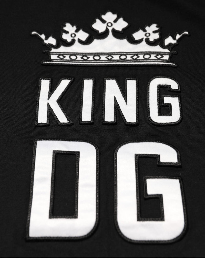 Black DG King Crown Cotton Crew Neck T-shirt Dolce & Gabbana
