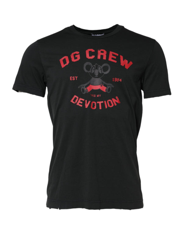 Black DG Crew Devotion Cotton Crew Neck T-shirt Dolce & Gabbana