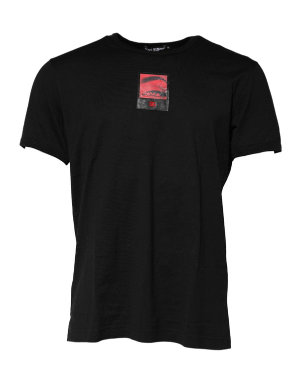 Black Eye Print Cotton Men Crew Neck T-shirt Dolce & Gabbana