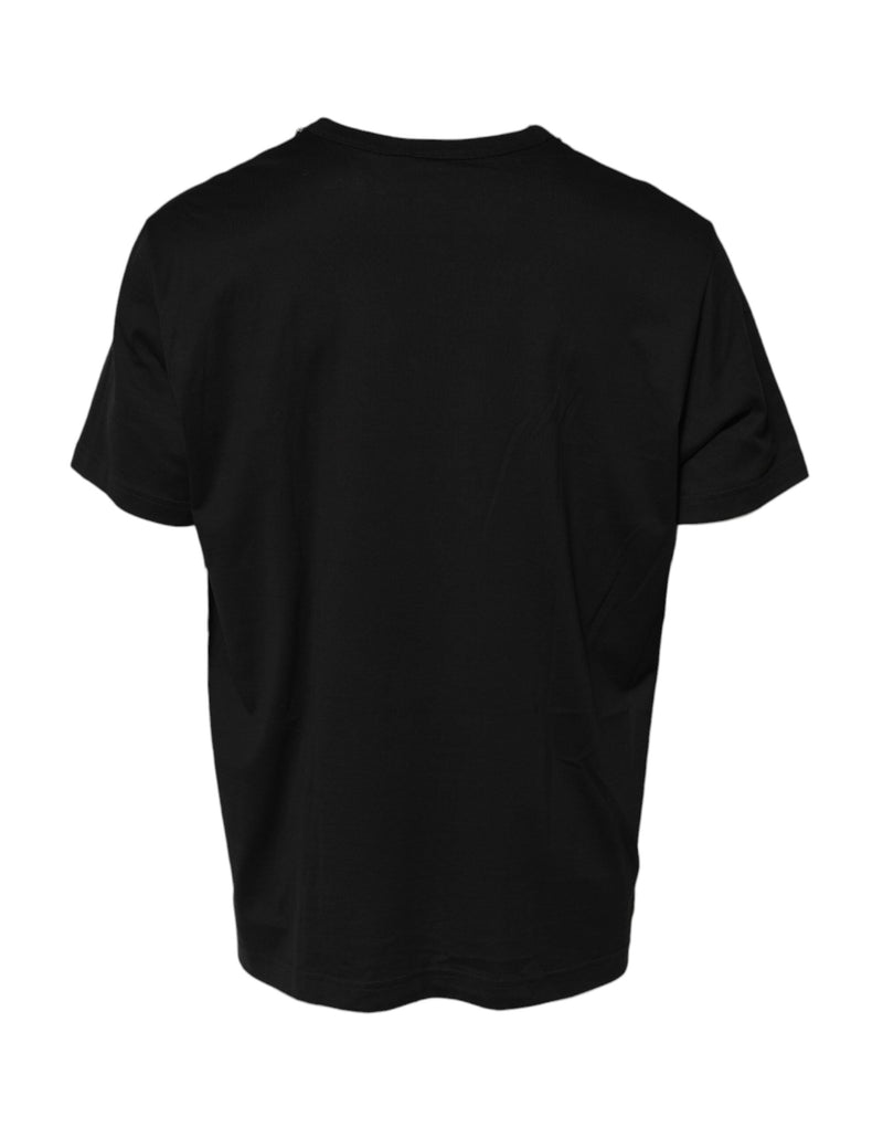 Black Chain Necklace Cotton Crewneck T-shirt Dolce & Gabbana