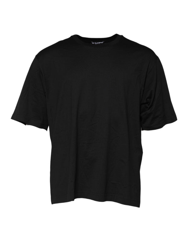 Black Cotton Crew Neck Short Sleeves T-shirt Dolce & Gabbana