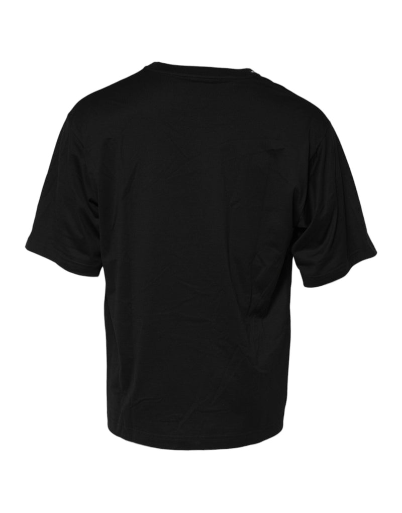 Black Cotton Crew Neck Short Sleeves T-shirt Dolce & Gabbana