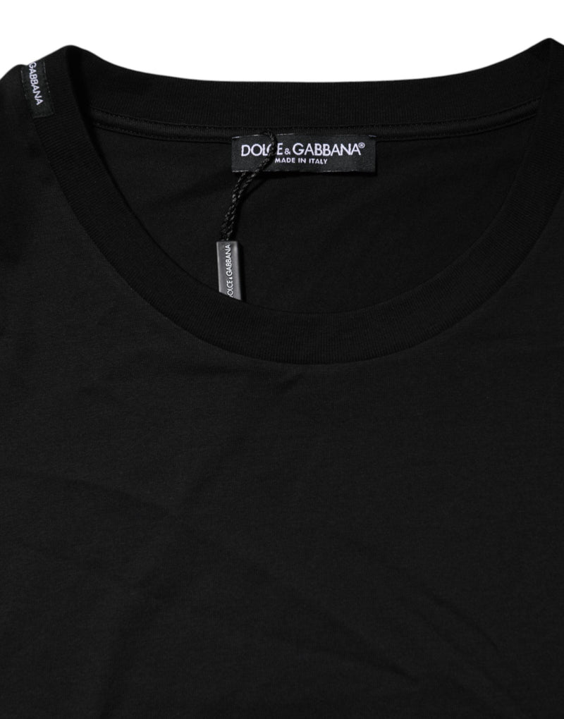Black Cotton Crew Neck Short Sleeves T-shirt Dolce & Gabbana