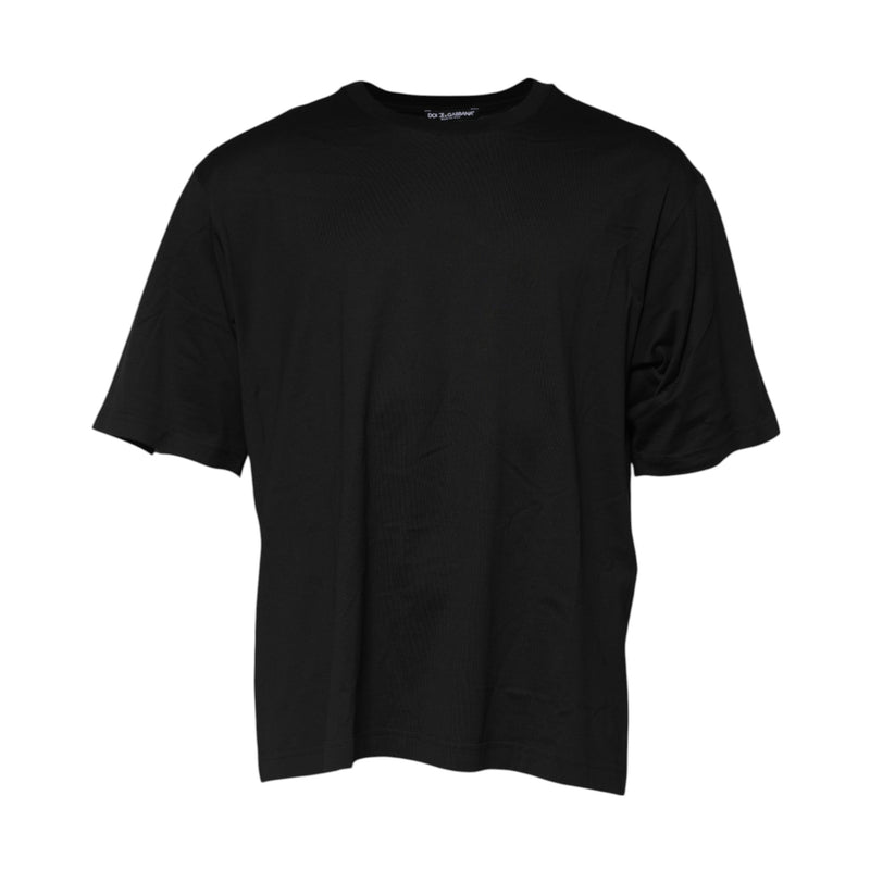 Black Cotton Crew Neck Short Sleeves T-shirt Dolce & Gabbana