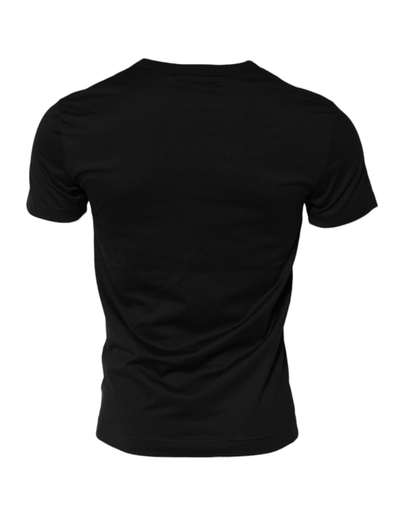 Black Cotton Crewneck Short Sleeves T-shirt Dolce & Gabbana
