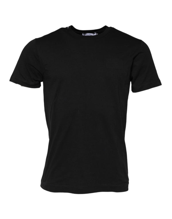 Black Cotton Crew Neck Short Sleeves T-shirt Dolce & Gabbana