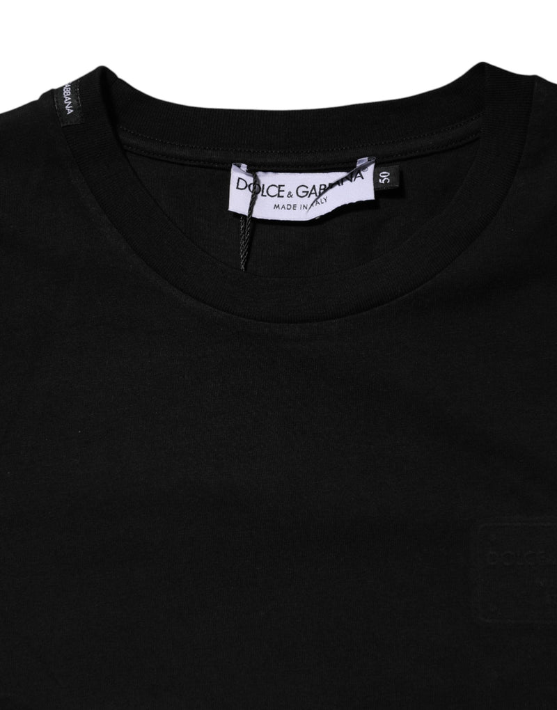 Black Cotton Crew Neck Short Sleeves T-shirt Dolce & Gabbana