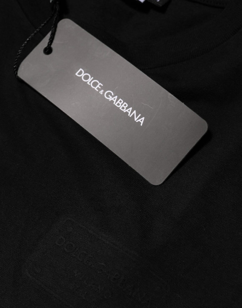Black Cotton Crew Neck Short Sleeves T-shirt Dolce & Gabbana