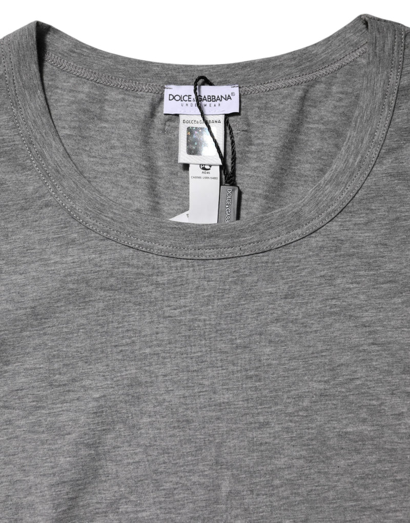 Gray Crew Neck Short Sleeves Underwear T-shirt Dolce & Gabbana