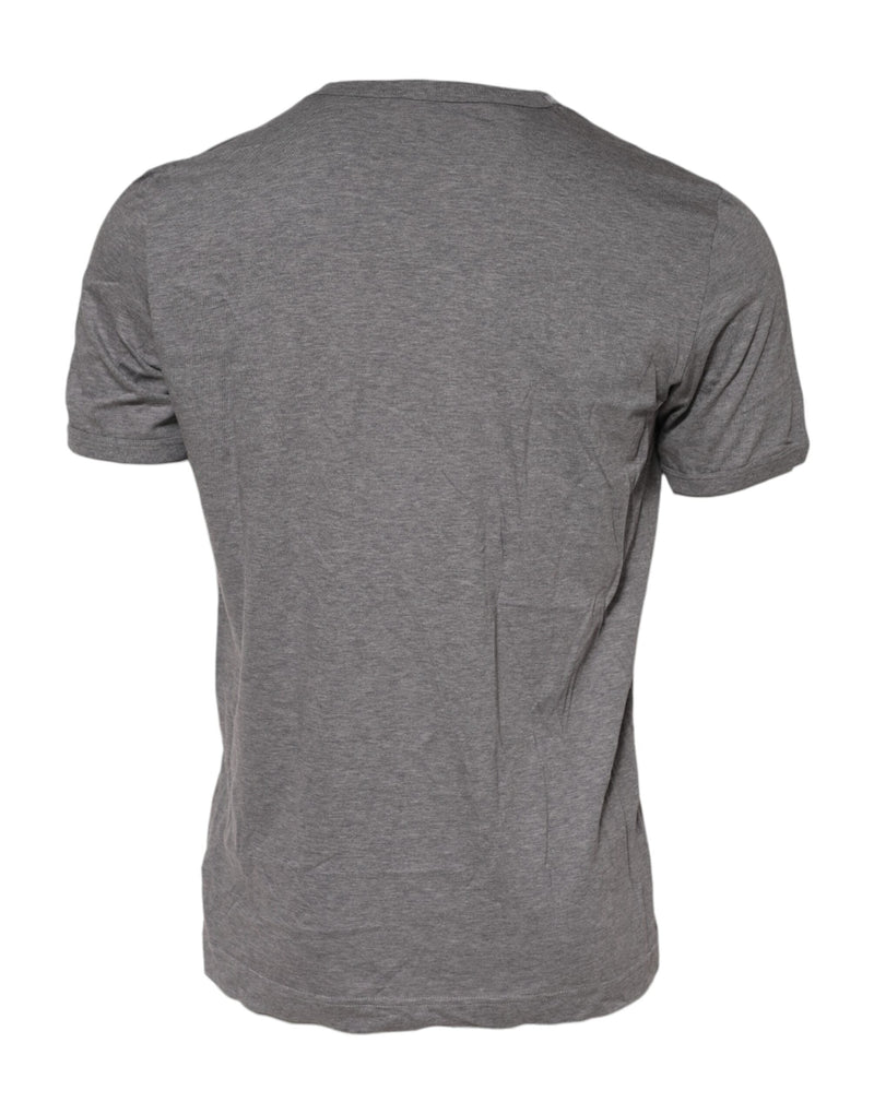 Gray #DGFamily Cotton Crew Neck T-shirt Dolce & Gabbana
