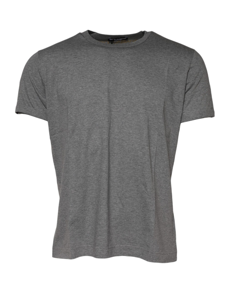 Gray Cotton Crew Neck Short Sleeves T-shirt Dolce & Gabbana