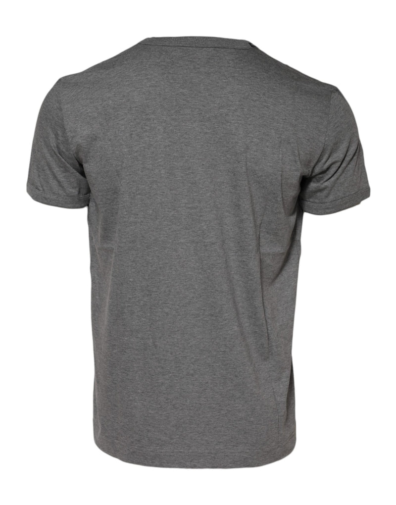 Gray Cotton Crew Neck Short Sleeves T-shirt Dolce & Gabbana