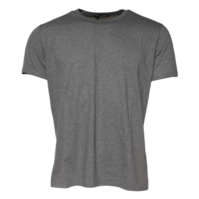 Gray Cotton Crew Neck Short Sleeves T-shirt Dolce & Gabbana