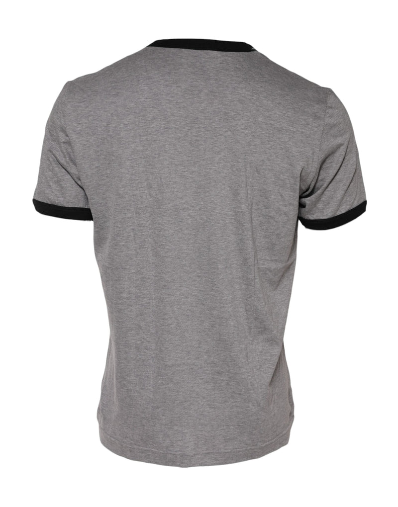 Gray Sacred Heart Cotton Crew Neck T-shirt Dolce & Gabbana