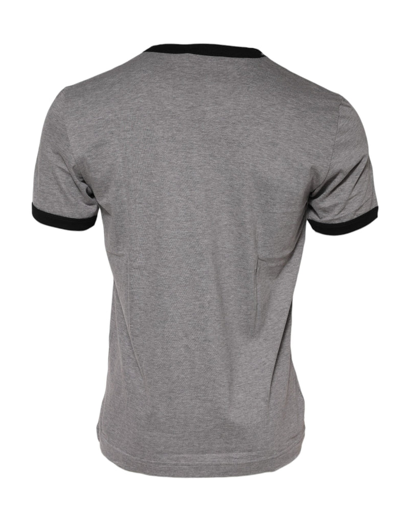 Gray Sacred Heart Cotton Crew Neck T-shirt Dolce & Gabbana