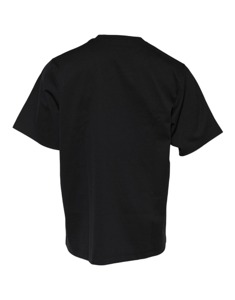 Black DG Logo Print Cotton Crew Neck T-shirt Dolce & Gabbana