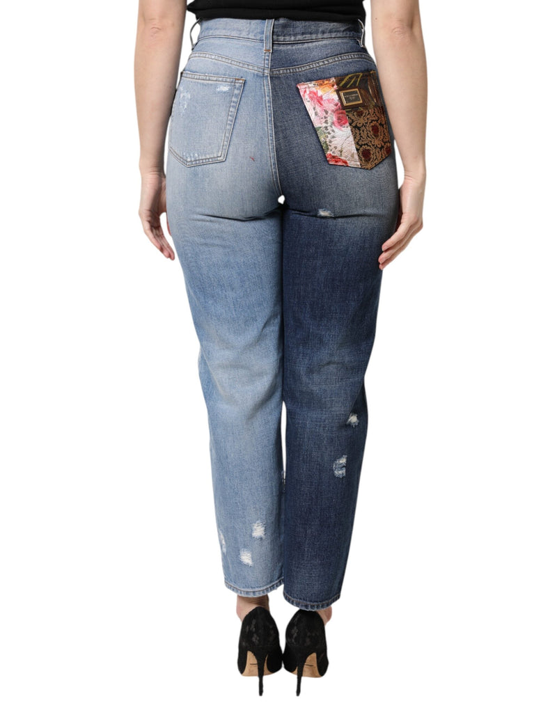 Multicolor Patchwork Tapered Denim Jeans Dolce & Gabbana