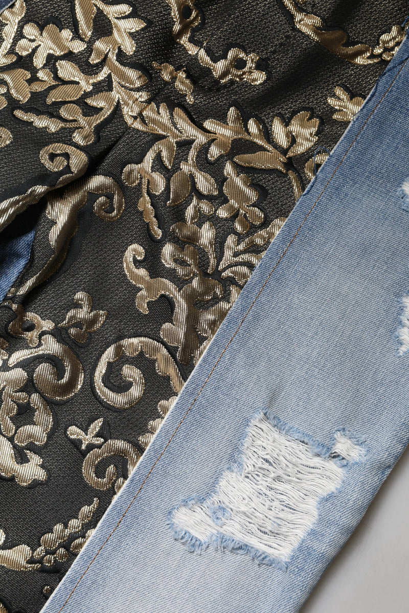 Multicolor Patchwork Tapered Denim Jeans Dolce & Gabbana