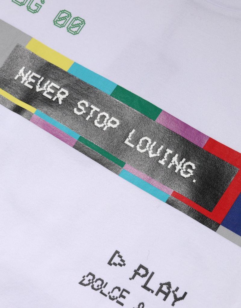 White Cotton Printed Short Sleeves T-shirt Dolce & Gabbana