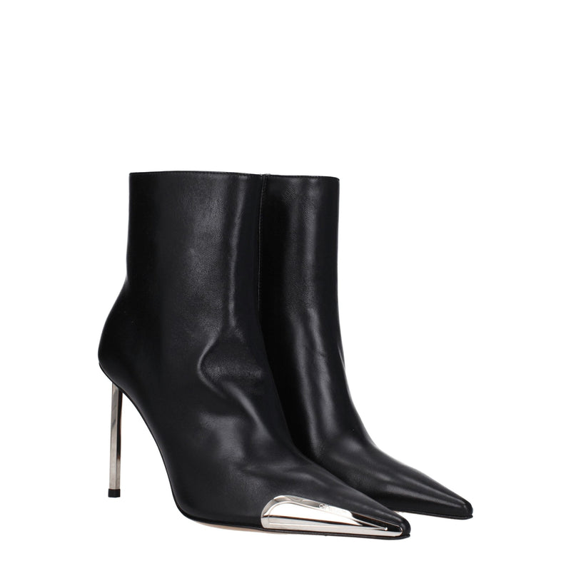 Black Leather Ankle Boots Off-White