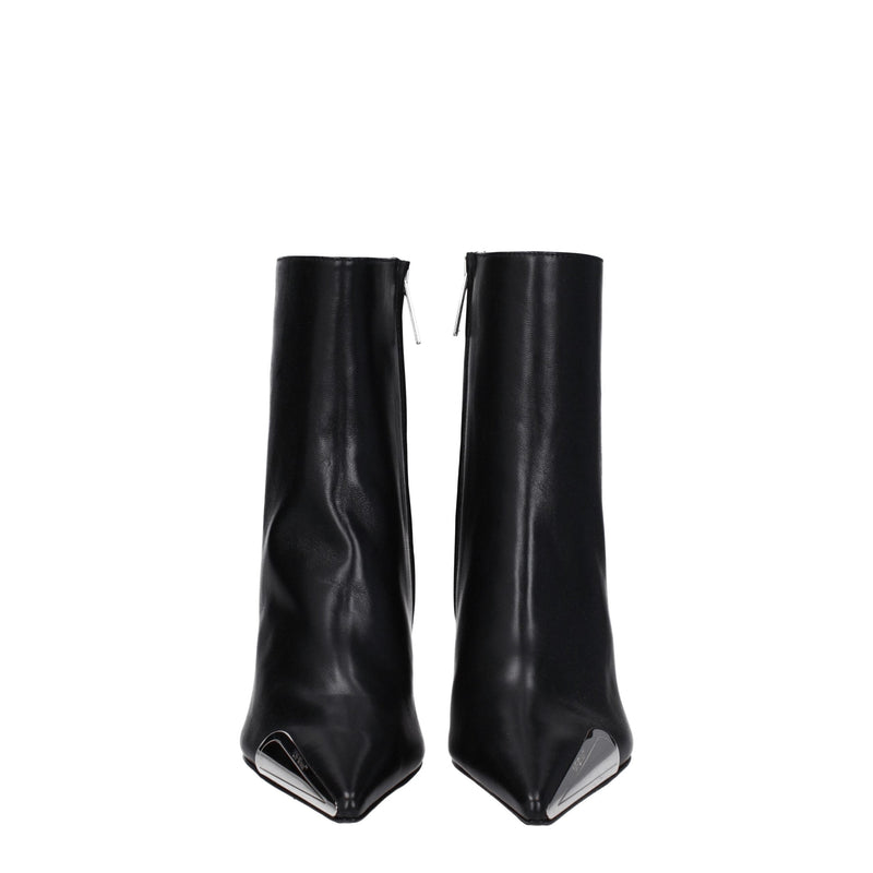 Black Leather Ankle Boots Off-White