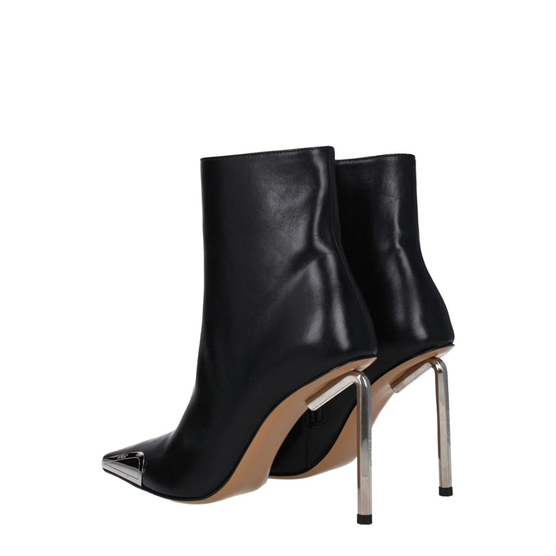 Black Leather Ankle Boots Off-White