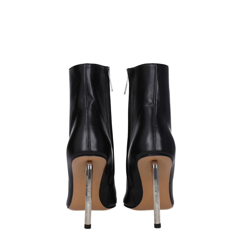 Black Leather Ankle Boots Off-White