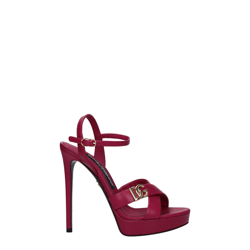 Pink Leather Platforms Dolce & Gabbana
