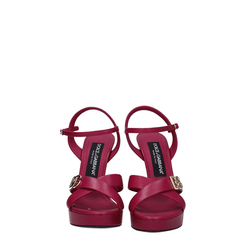 Pink Leather Platforms Dolce & Gabbana