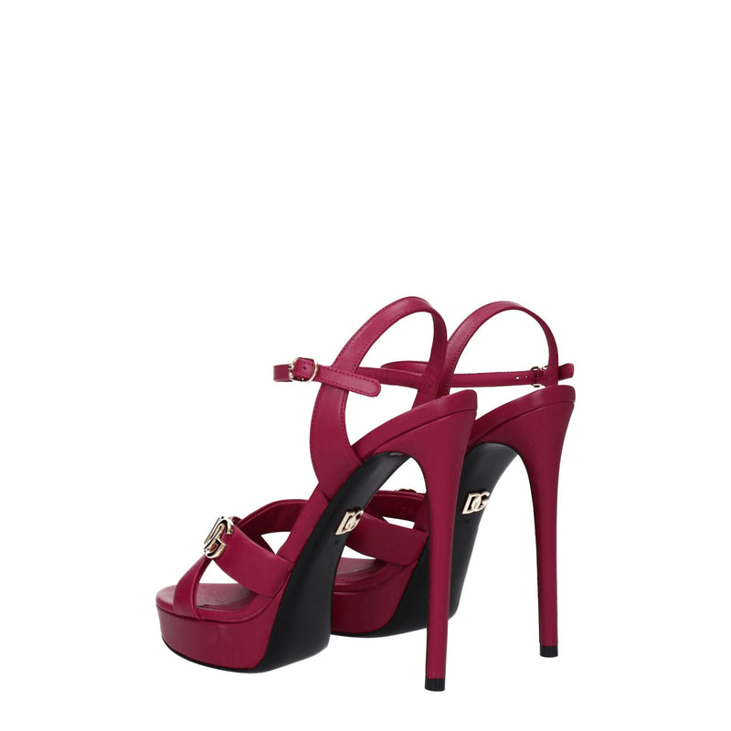 Pink Leather Platforms Dolce & Gabbana