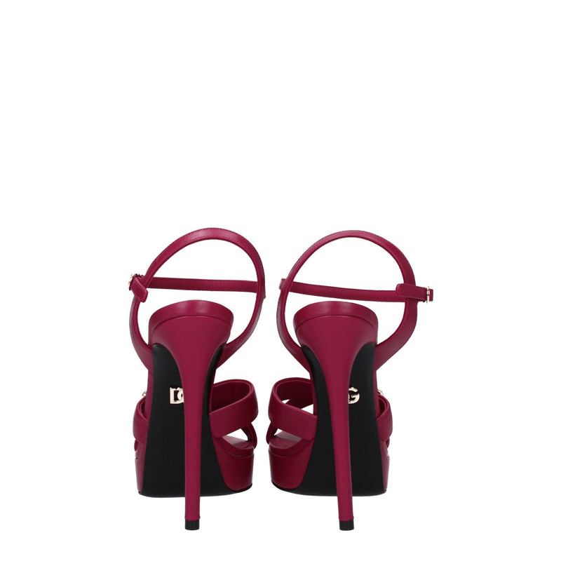 Pink Leather Platforms Dolce & Gabbana