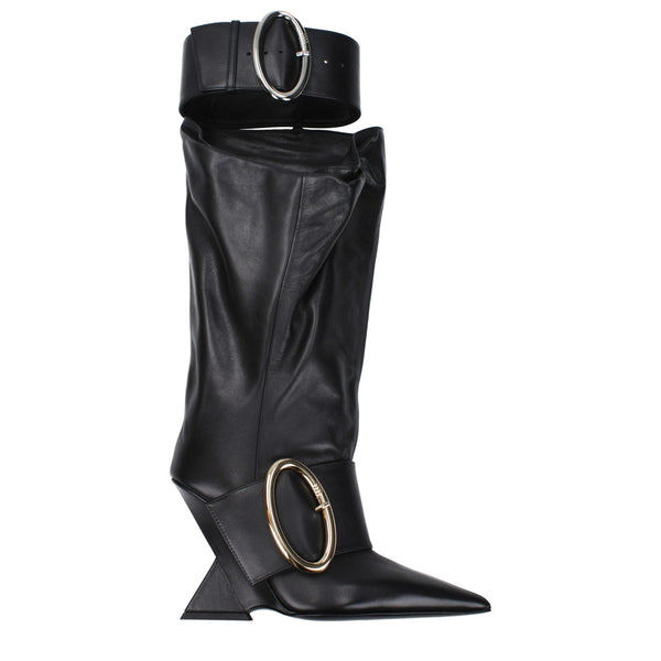 Black Leather Boots The Attico