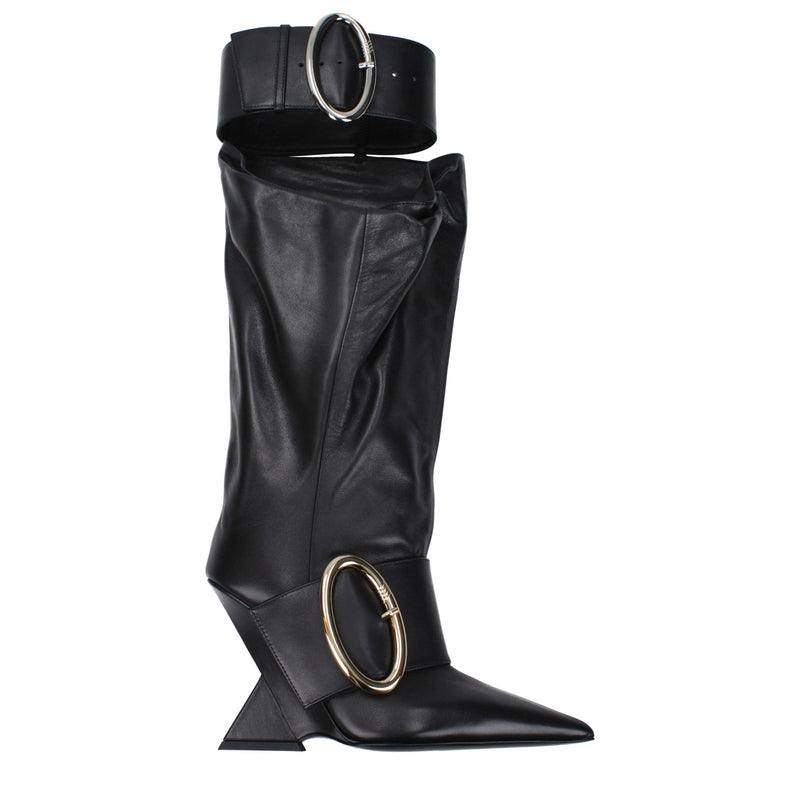 Black Leather Boots The Attico
