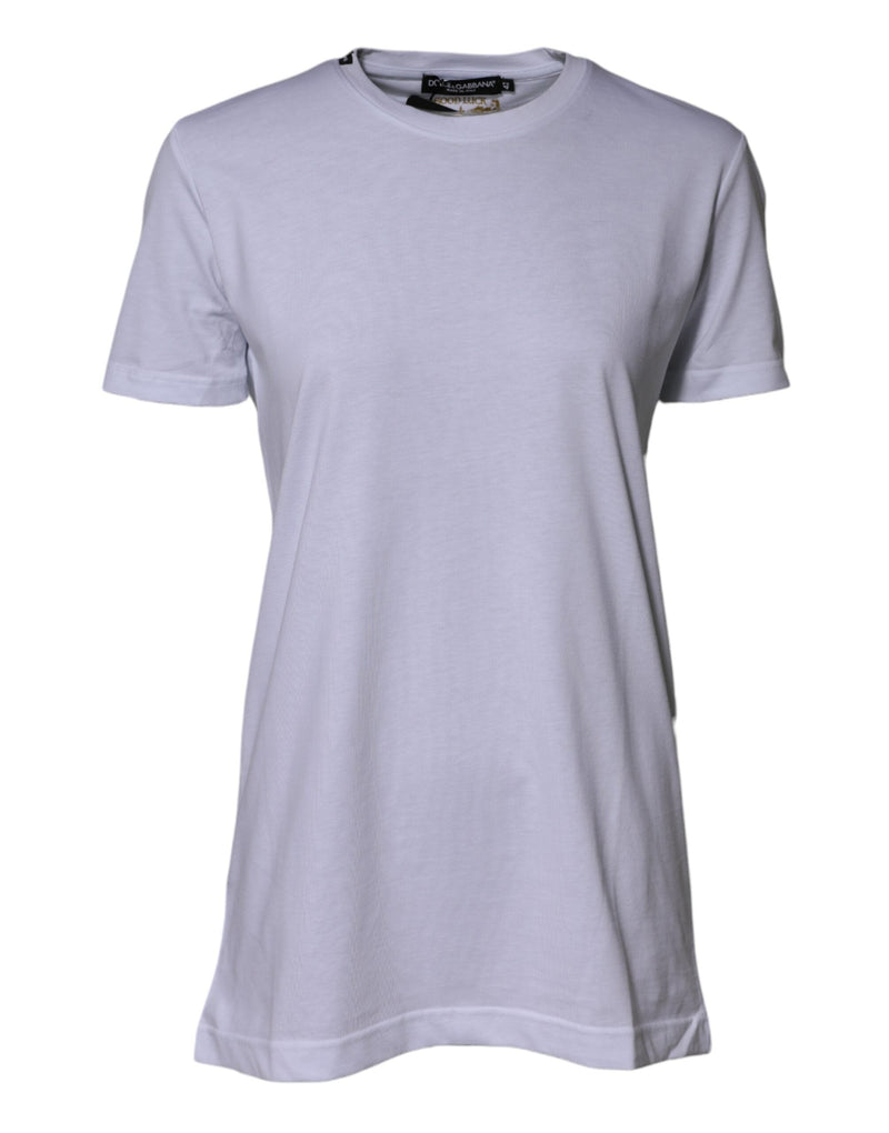 White Cotton Goodluck 2023 Crew Neck T-shirt Dolce & Gabbana
