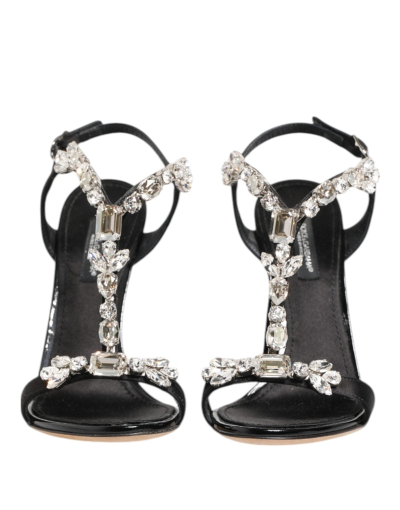 Black Keira Crystals Heels Sandals Shoes Dolce & Gabbana