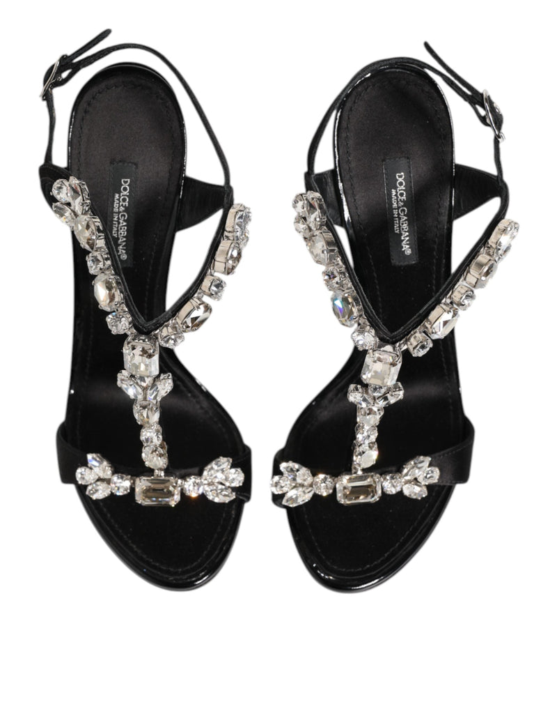 Black Keira Crystals Heels Sandals Shoes Dolce & Gabbana