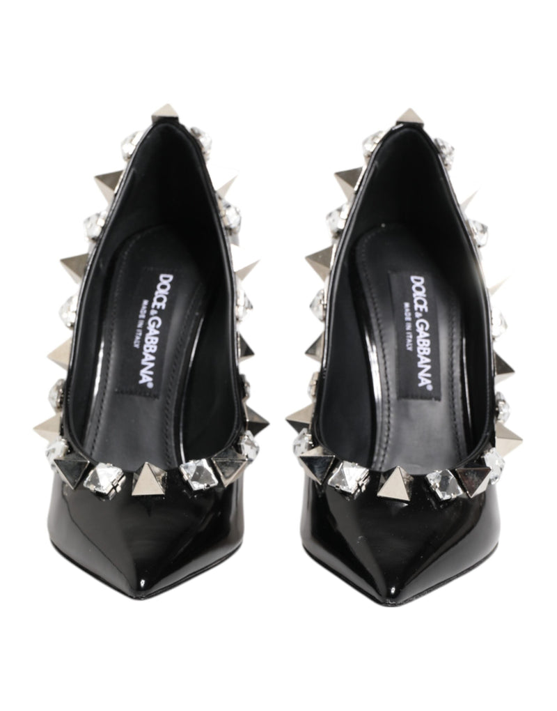 Black Crystals Studs Stiletto Pumps Shoes Dolce & Gabbana