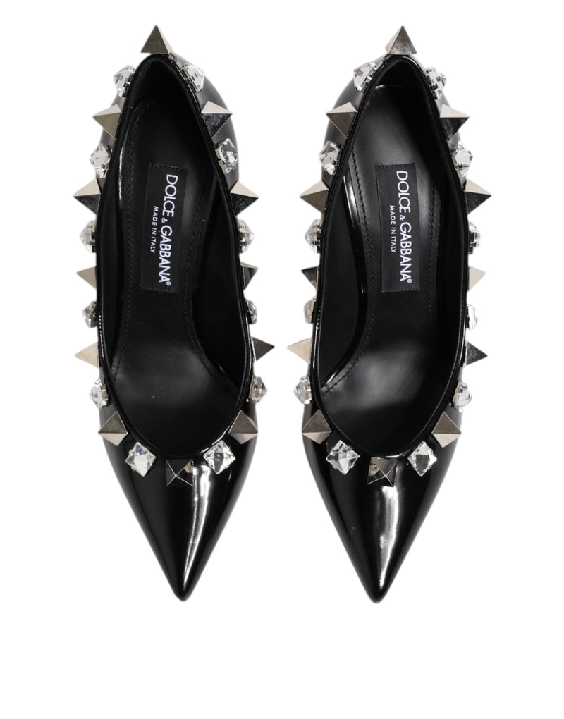 Black Crystals Studs Stiletto Pumps Shoes Dolce & Gabbana