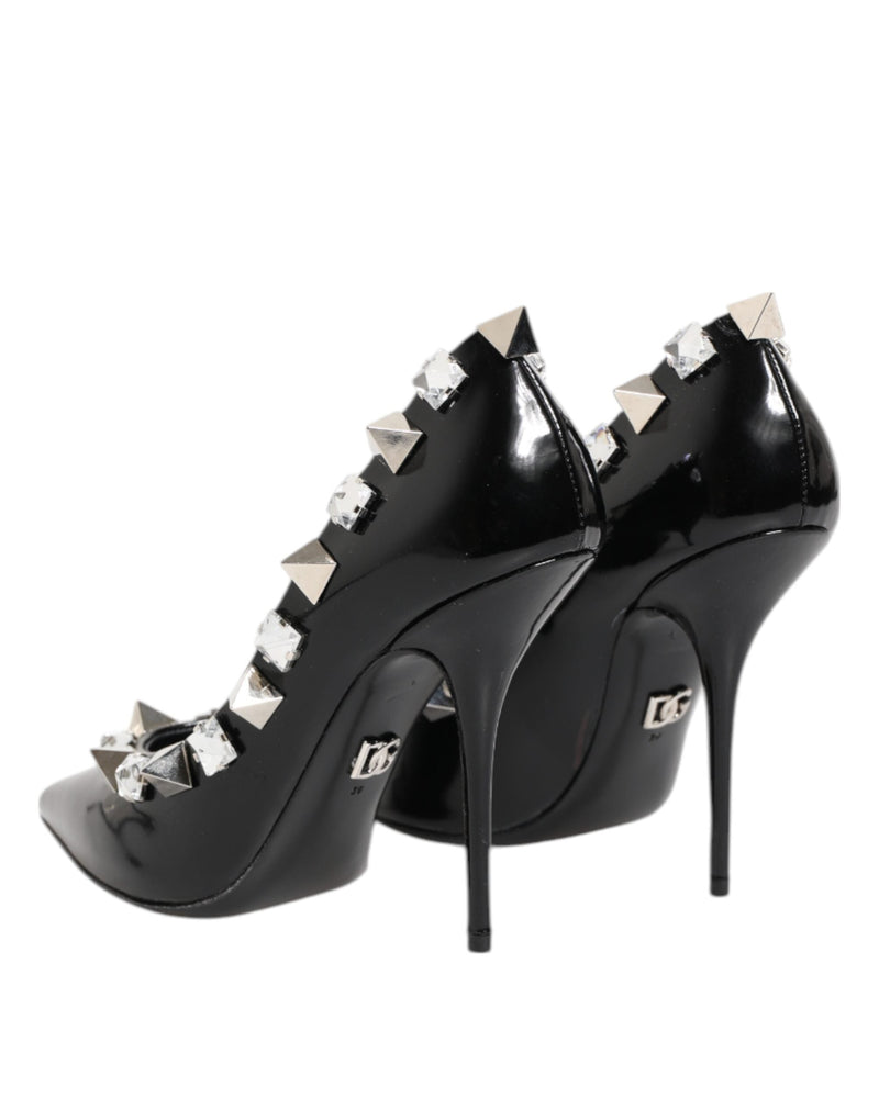 Black Crystals Studs Stiletto Pumps Shoes Dolce & Gabbana