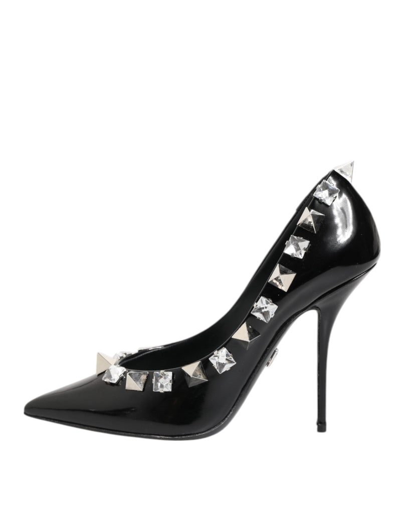 Black Crystals Studs Stiletto Pumps Shoes Dolce & Gabbana