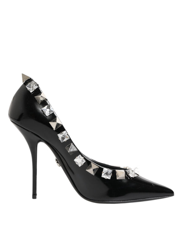 Black Crystals Studs Stiletto Pumps Shoes Dolce & Gabbana