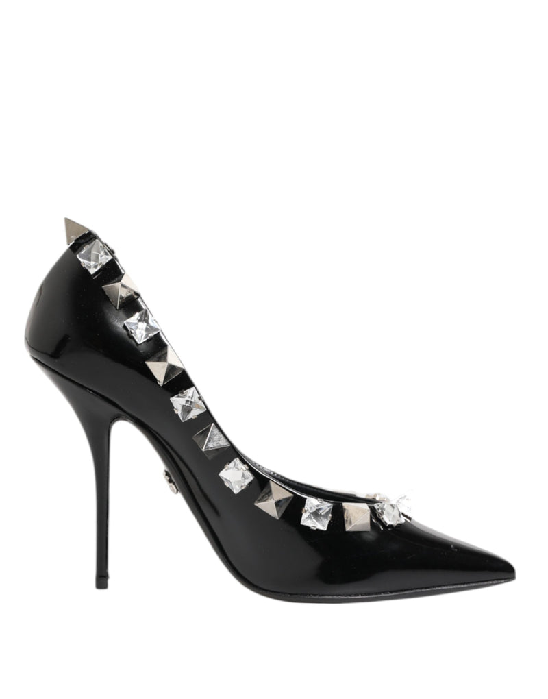 Black Crystals Studs Stiletto Pumps Shoes Dolce & Gabbana