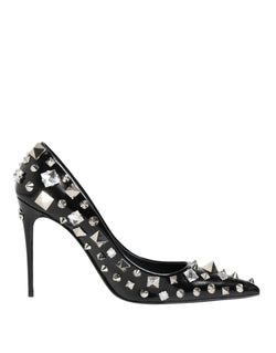 Black Crystals Studs Stiletto Pumps Shoes Dolce & Gabbana