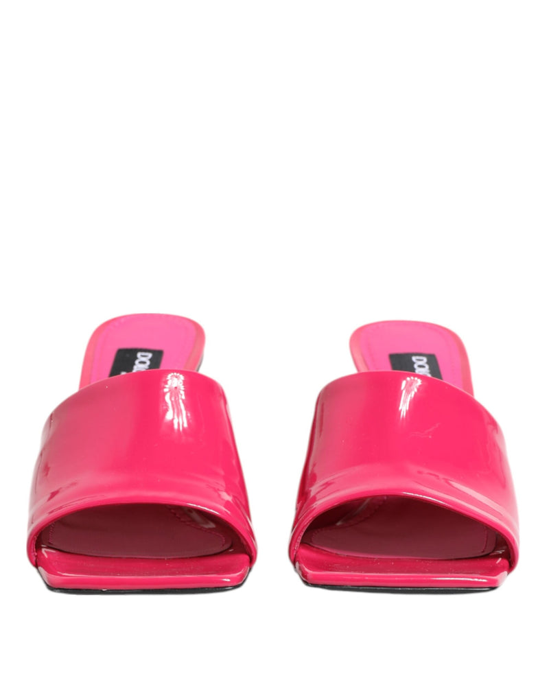 Pink Open Toe Block Heel Mules Sandals Shoes Dolce & Gabbana