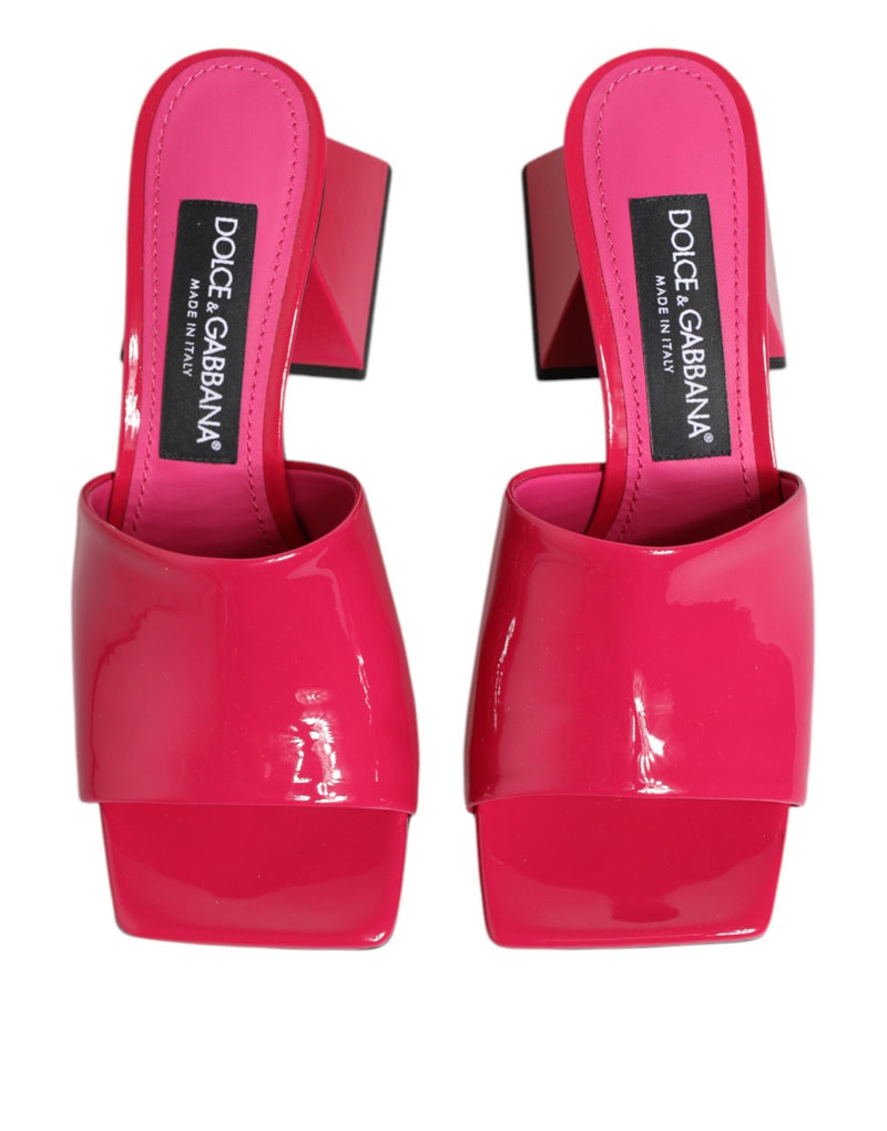 Pink Open Toe Block Heel Mules Sandals Shoes Dolce & Gabbana