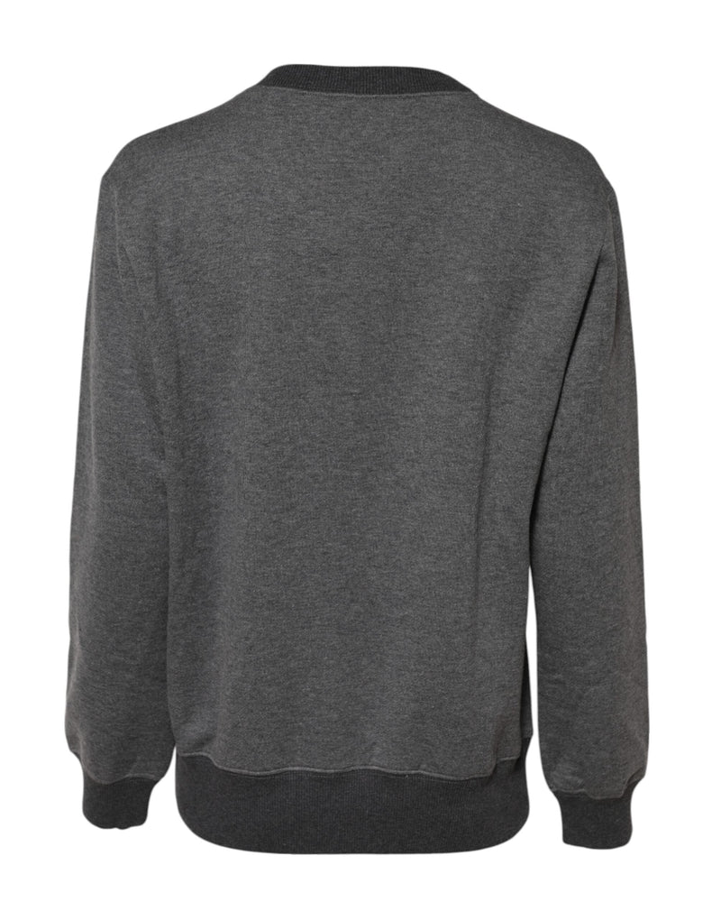 Gray DG Logo Embroidered Pullover Sweater Dolce & Gabbana